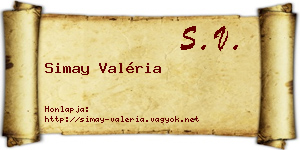 Simay Valéria névjegykártya